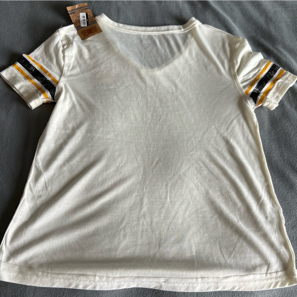 NCAA Missouri Tigers Women's V-Neck Cream T-Shirt S - Picture 4 of 5